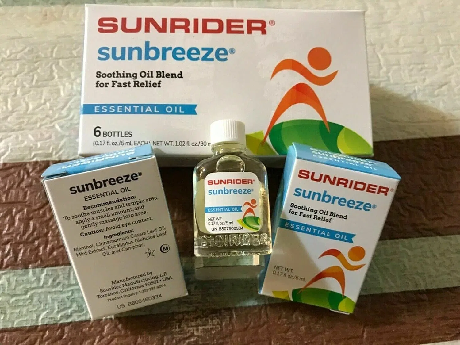 Масло для тела Sunbreeze с эвкалиптом, набор 6 флаконов по 0.17 жидких унций Sunrider