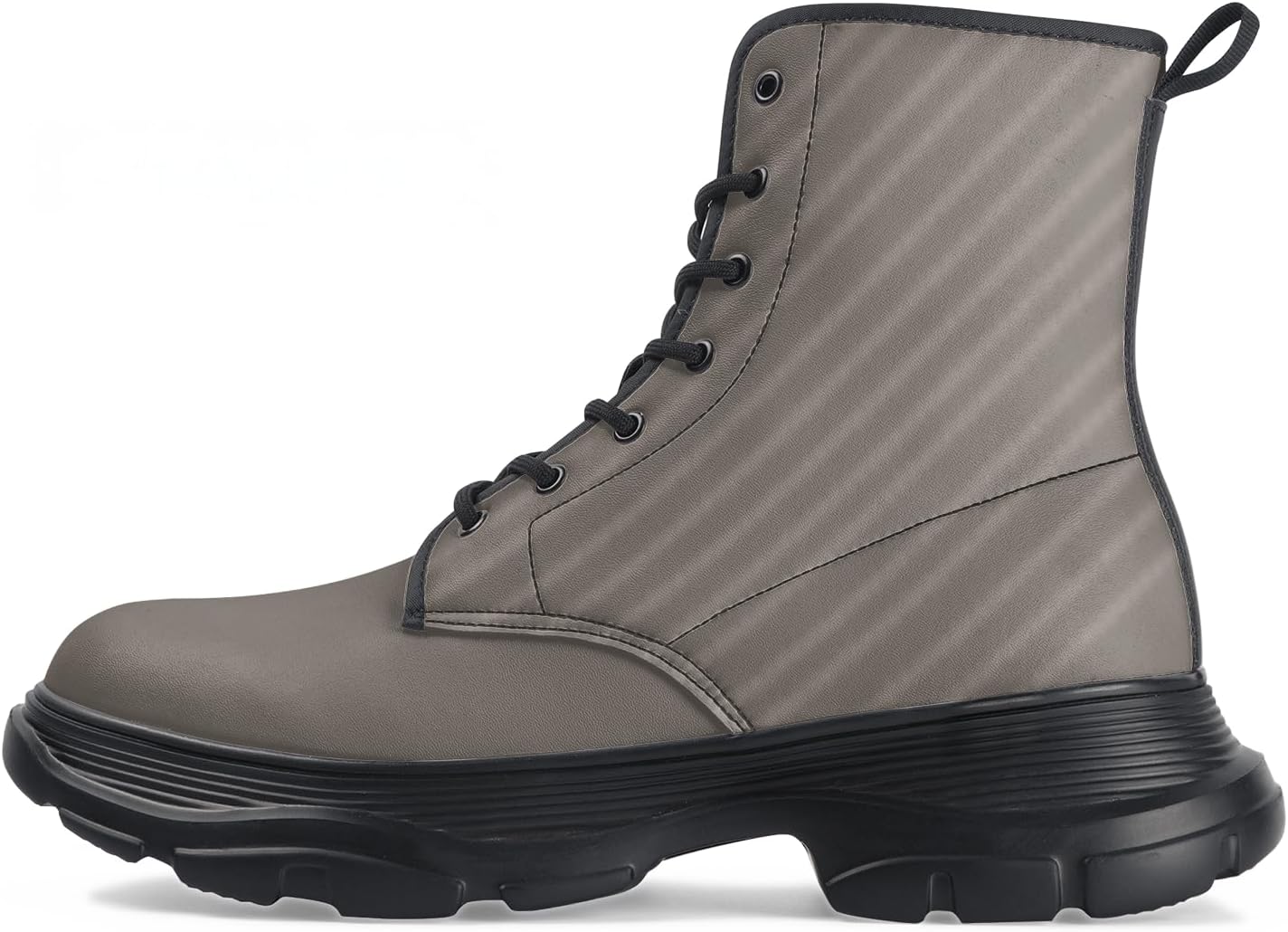 

Кожаные ботинки с текстурой, мужские ботинки в военном стиле из искусственной кожи, городская обувь с едва заметным полосатым узором Generic, серый