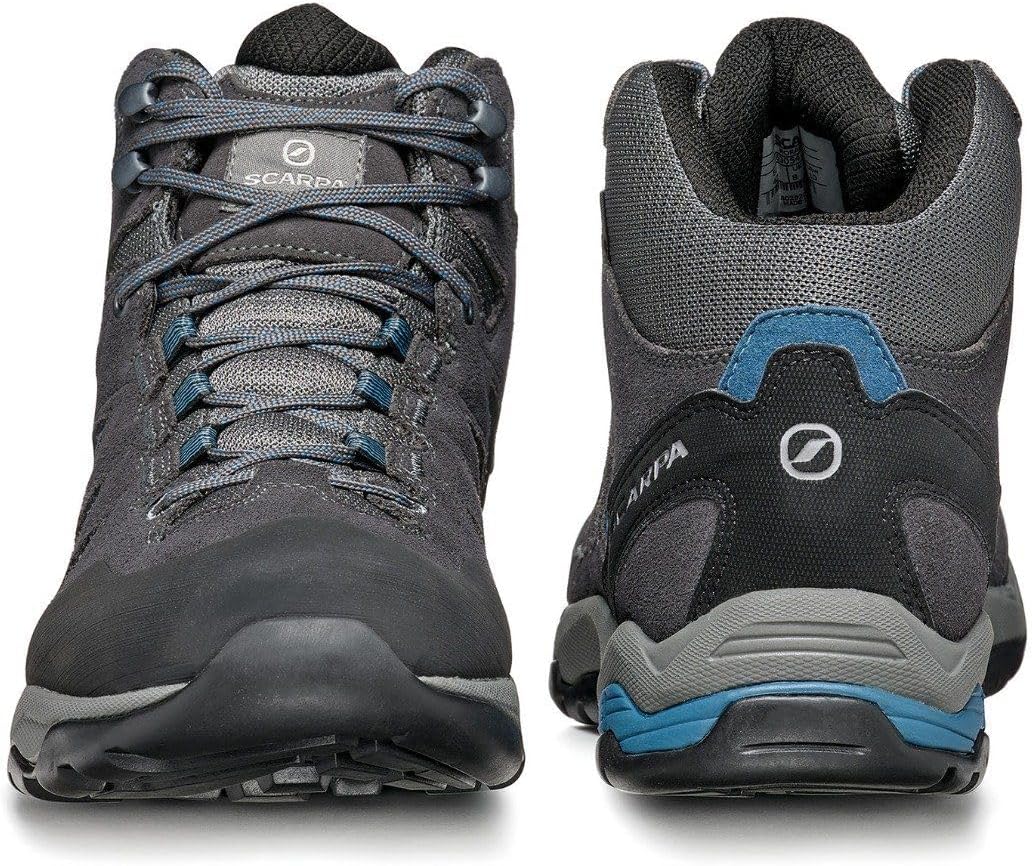 Мужские ботинки SCARPA Moraine Mid GTX с водонепроницаемой мембраной Gore-Tex, легкие, для походов и треккинга, голубой/серый — фото 4