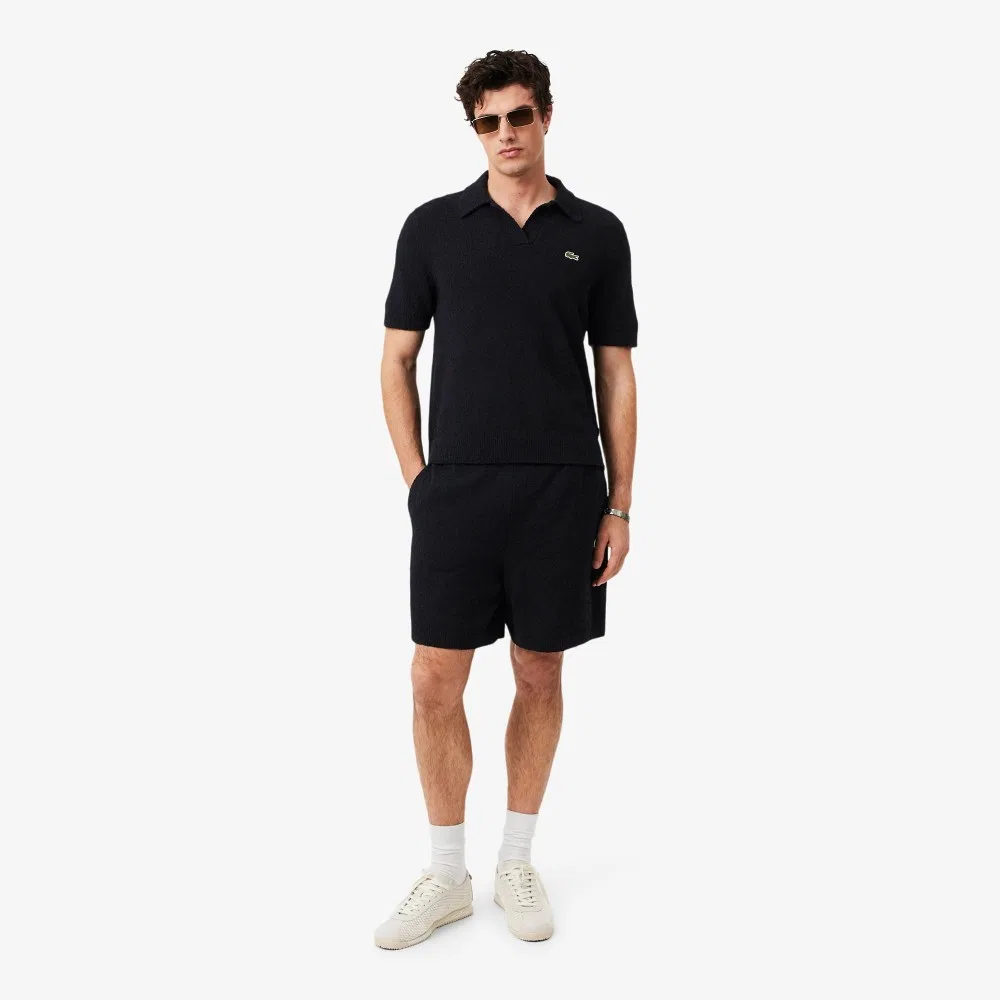 Мужские хлопковые шорты свободного кроя тёмно-синие от Lacoste