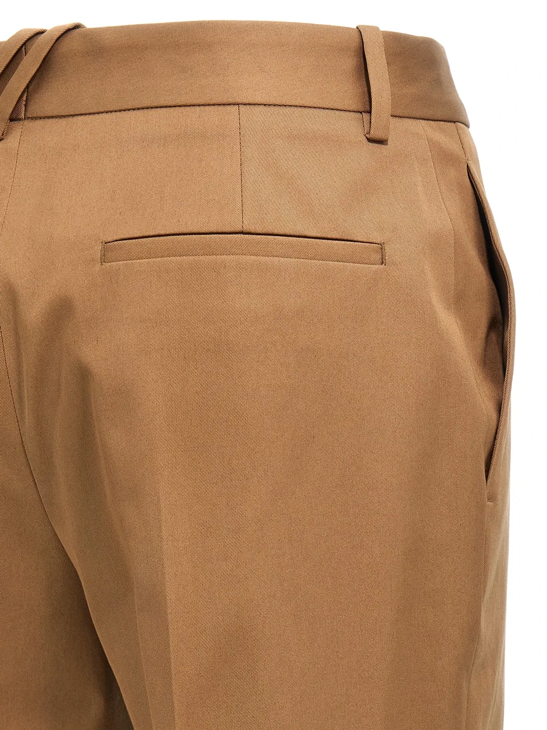 Брюки Burberry, прямые, хлопковые, бежевый — фото 4