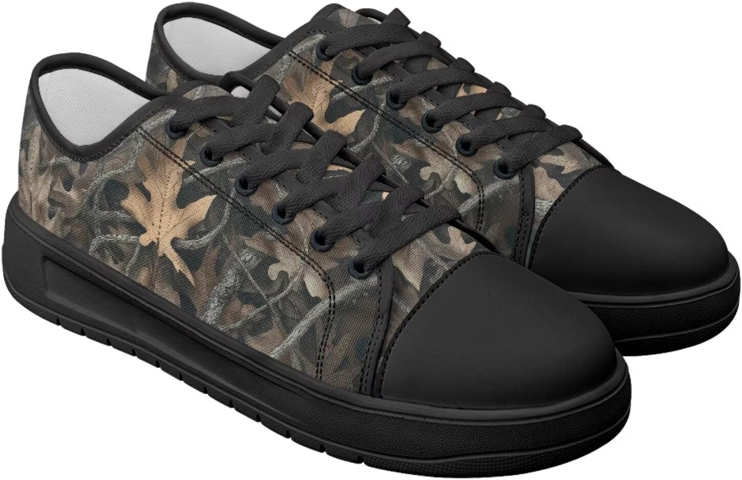 

Кеды Canvar для женщин и мужчин, со шнуровкой, низкие, на платформе, для ходьбы, походов и бега Estailounic, Camo Hunting Tree Camo Forest