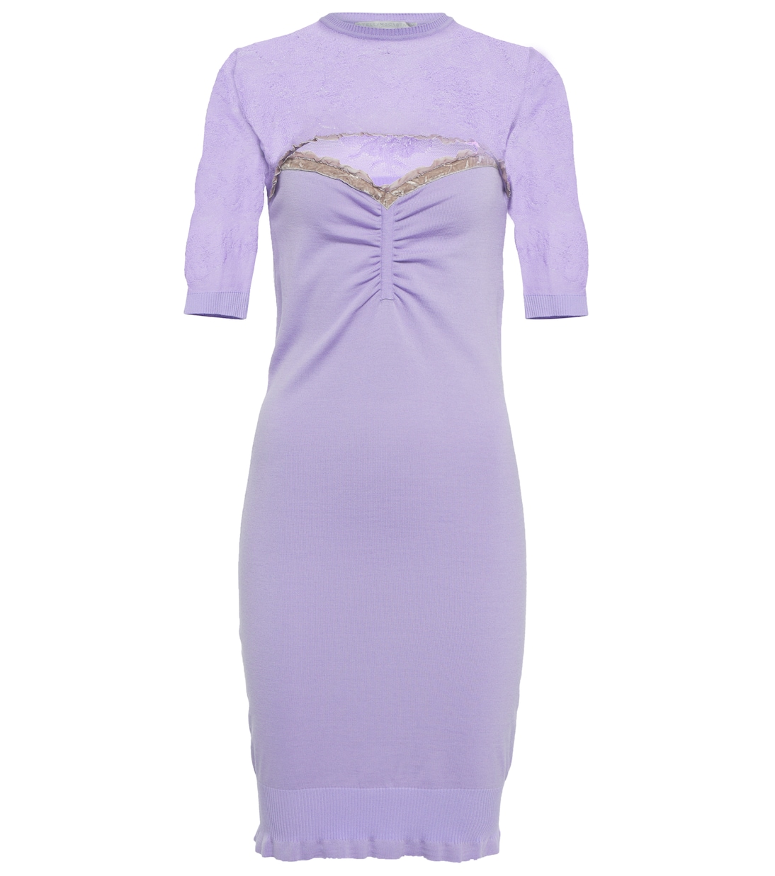 

Мини-платье из натуральной шерсти с вырезом Stella McCartney, Lilac
