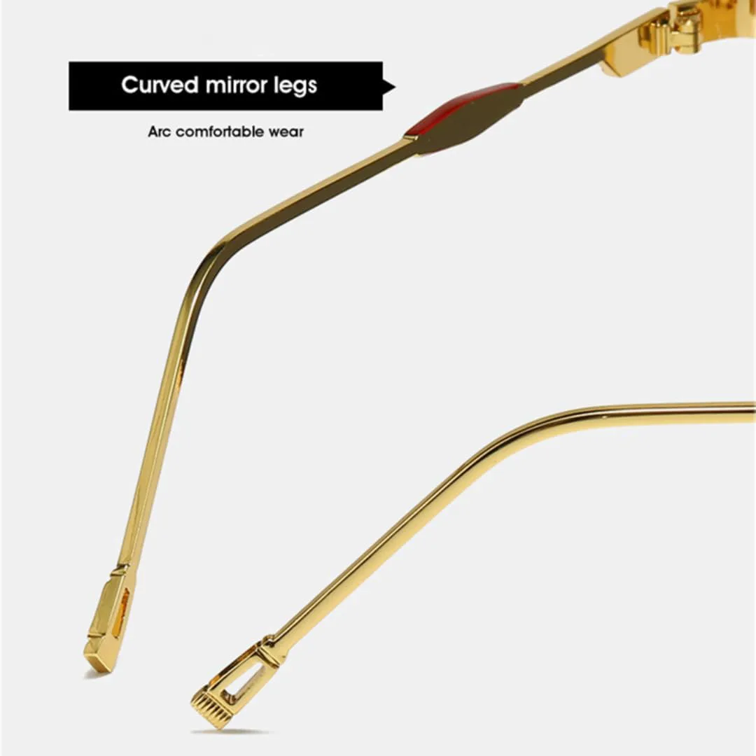 

Ретро металлические квадратные женские роскошные солнцезащитные очки для защиты от УФ-излучения UV400 модные градиентные мужские generic, Golden Silver Grey