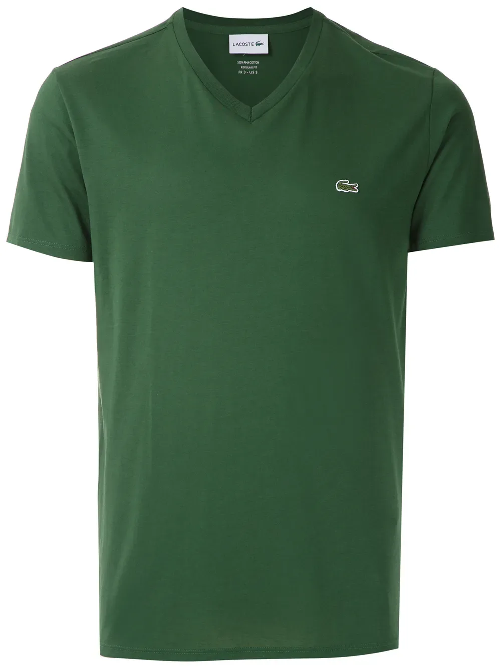 Футболка с V-образным вырезом и вышитым логотипом Lacoste, зеленый