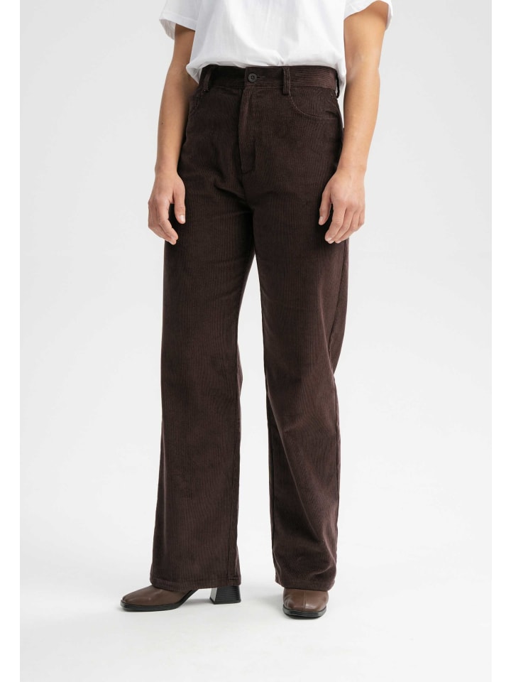 

Вельветовые брюки с высокой талией и широкими штанинами OORJA MELA