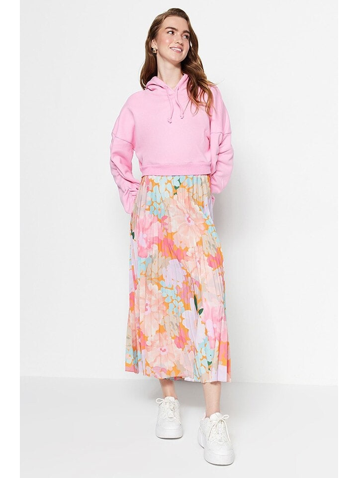 

Длинная юбка trendyol Plissee, цвет rosa/orange