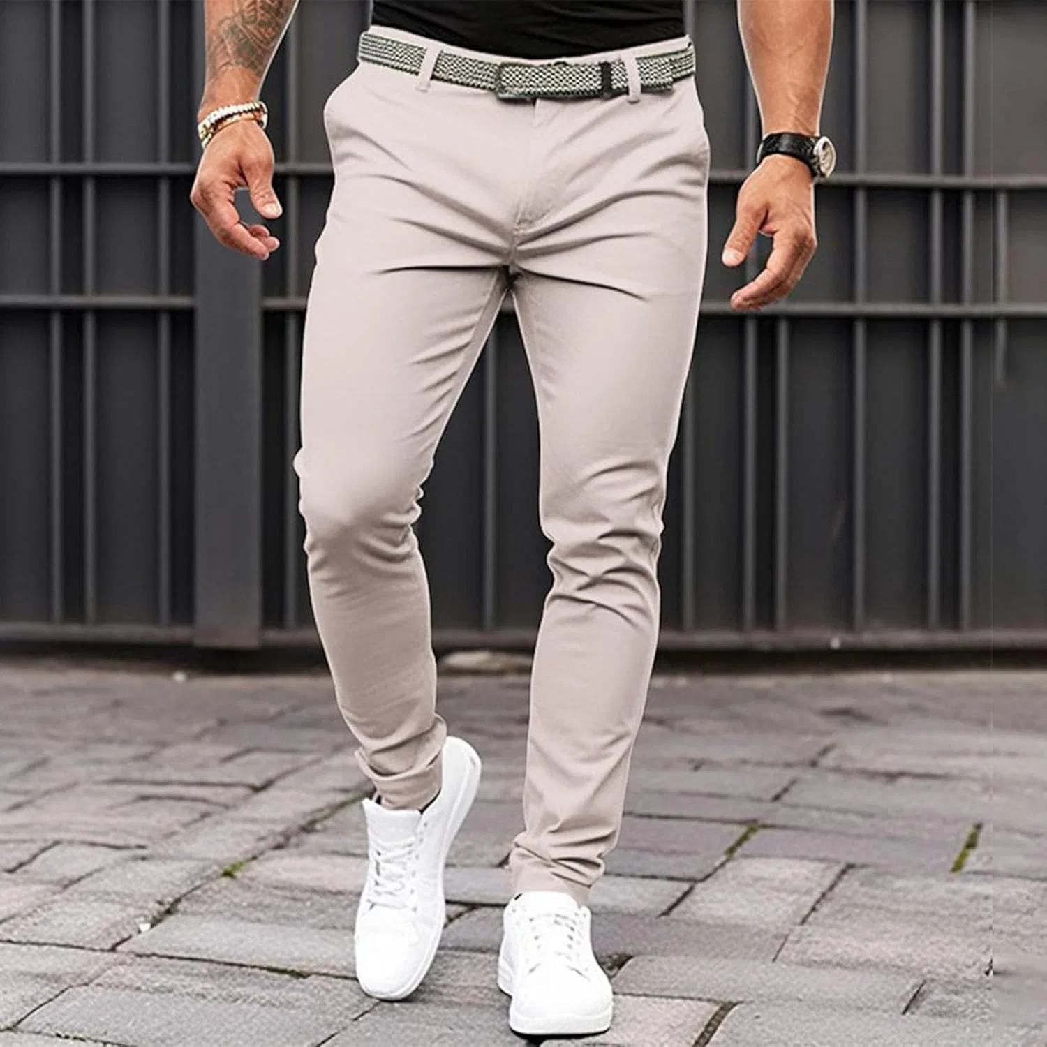Джинсы, Slim Fit, Khaki — фото 2