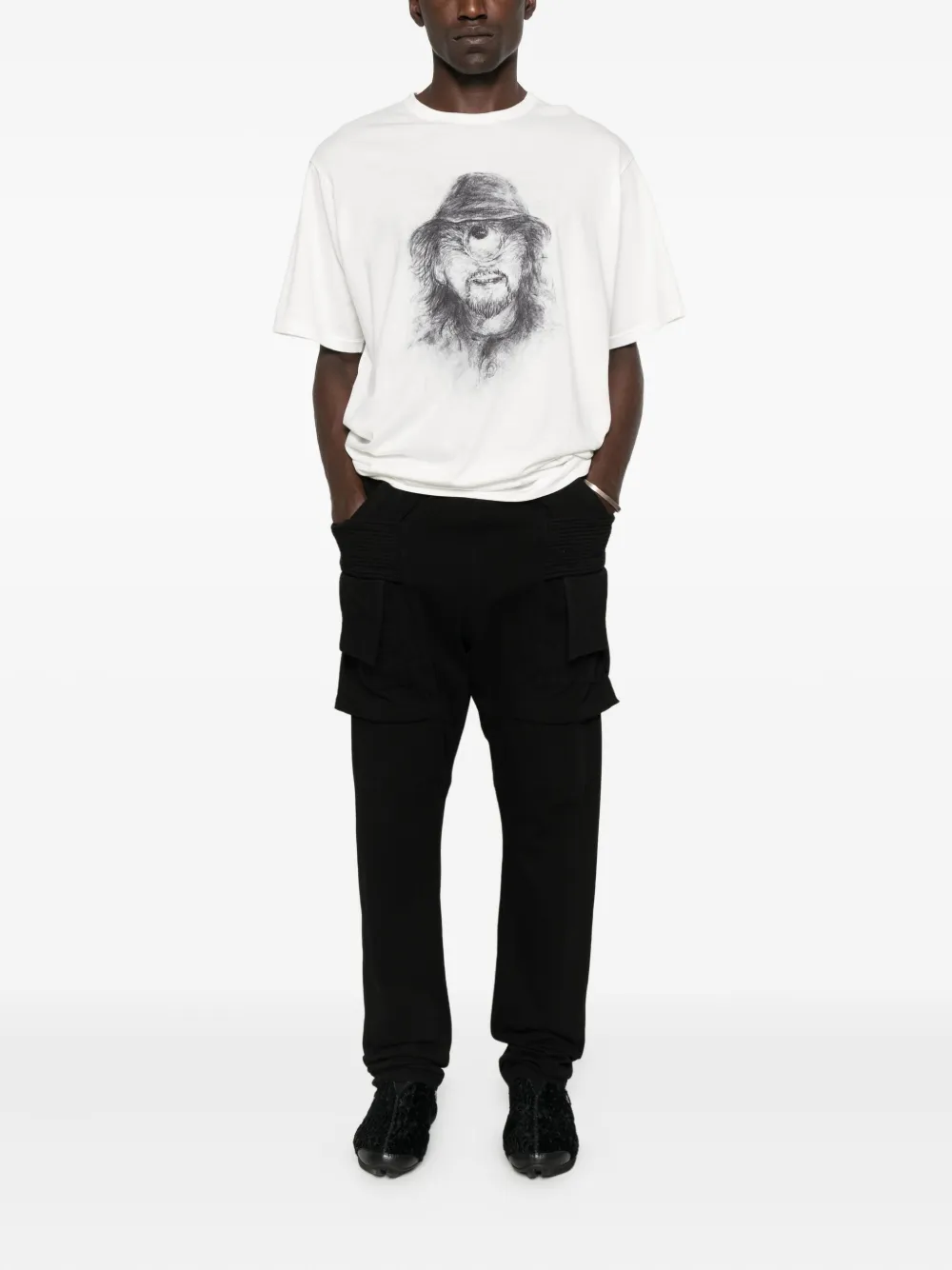 Футболка с принтом Yohji Yamamoto, белый — фото 2