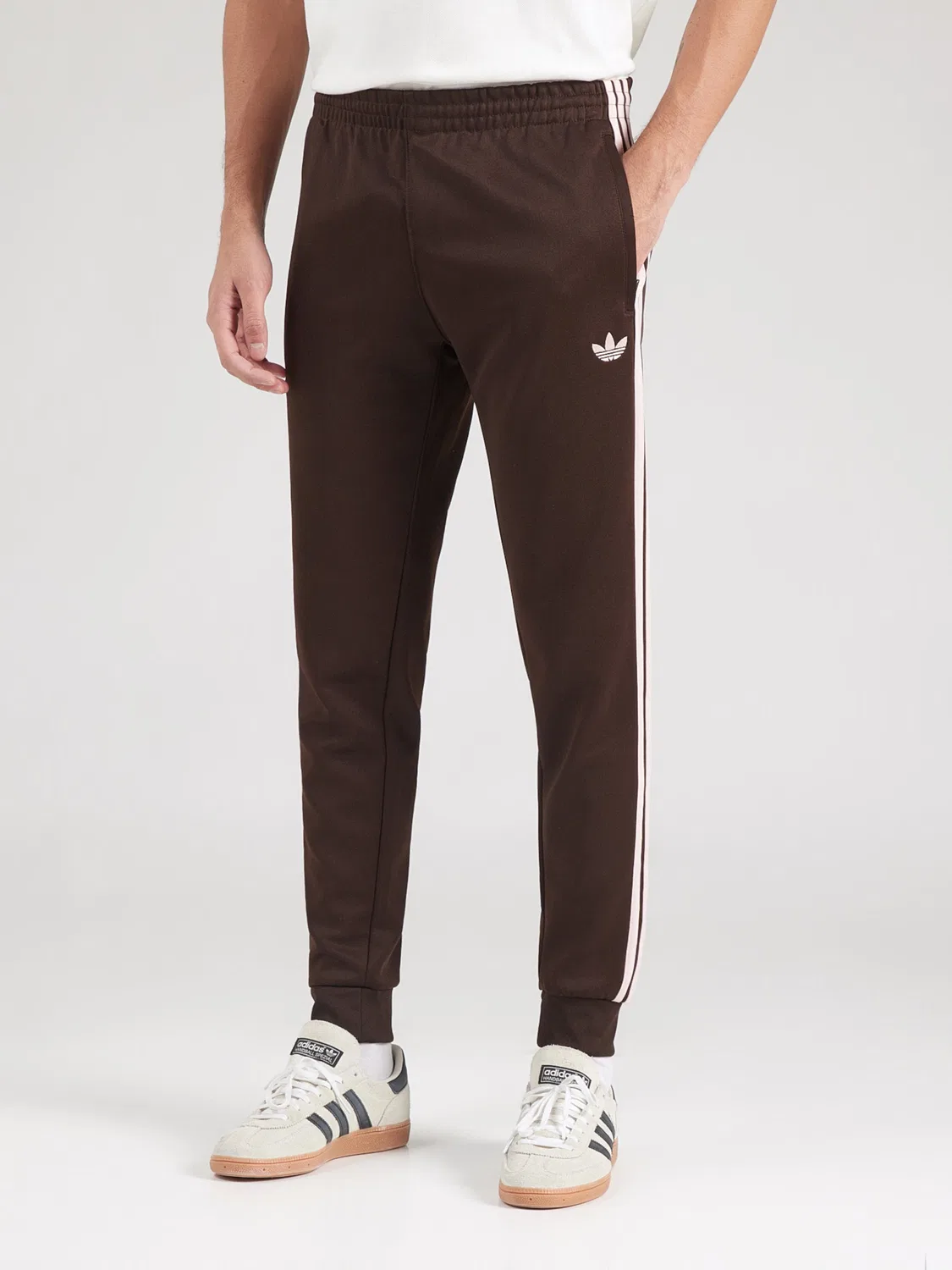 Брюки Adidas Originals свободного кроя коричневого цвета — фото 3