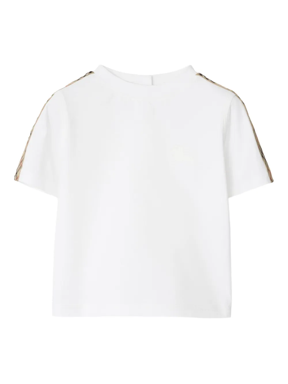 

Футболка с отделкой в клетку BURBERRY KIDS, белый