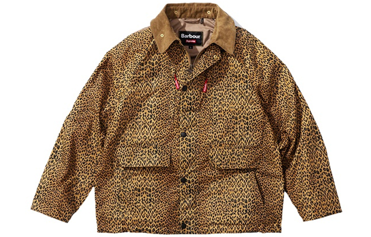 

X Barbour Легкая Вощеная Хлопковая Полевая Курка Supreme, Леопардовый Принт, Коричневый, X Barbour Легкая Вощеная Хлопковая Полевая Курка Supreme, Леопардовый Принт