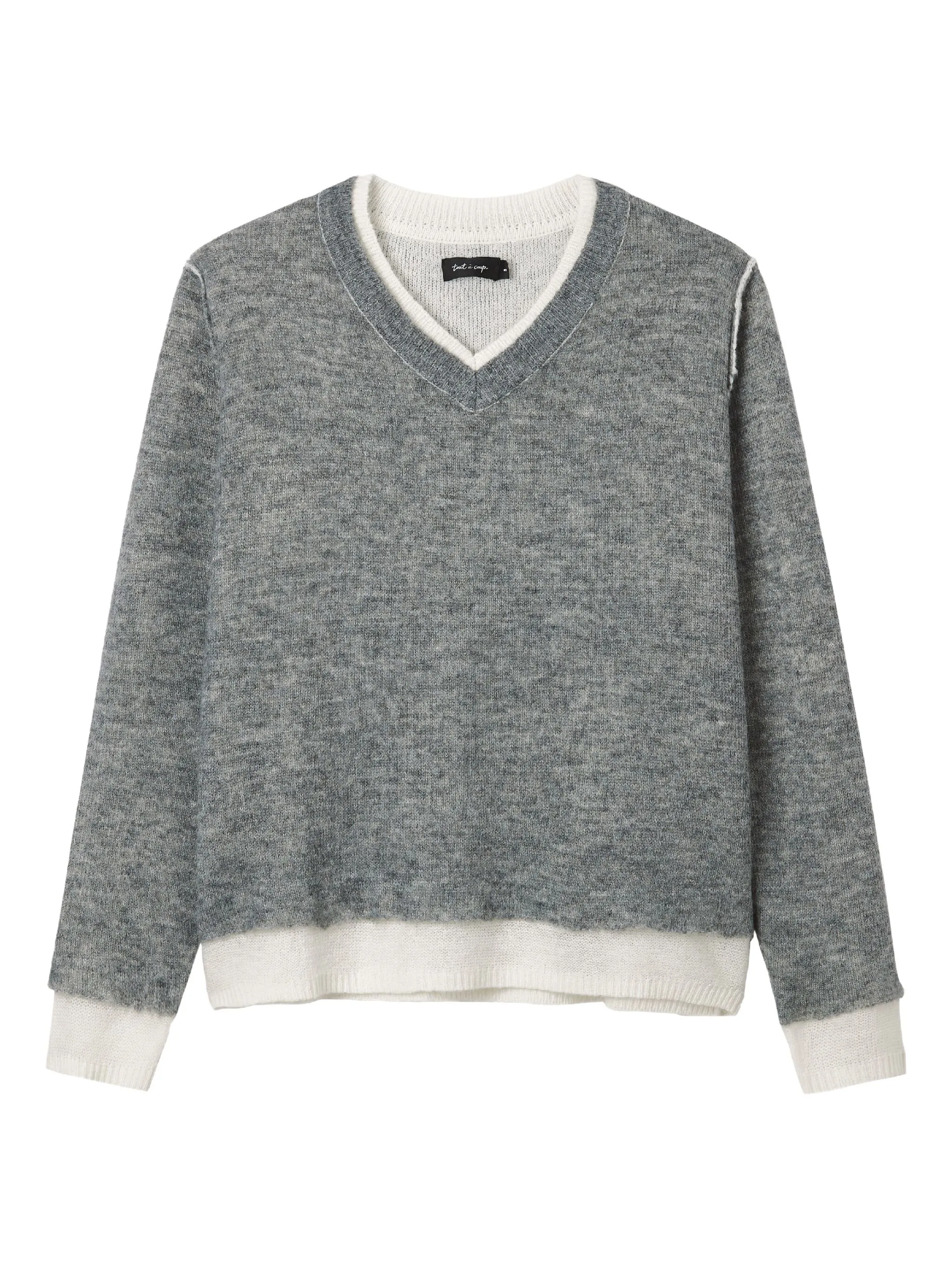 

Свитер с V-образным вырезом Tout A Coup, серый