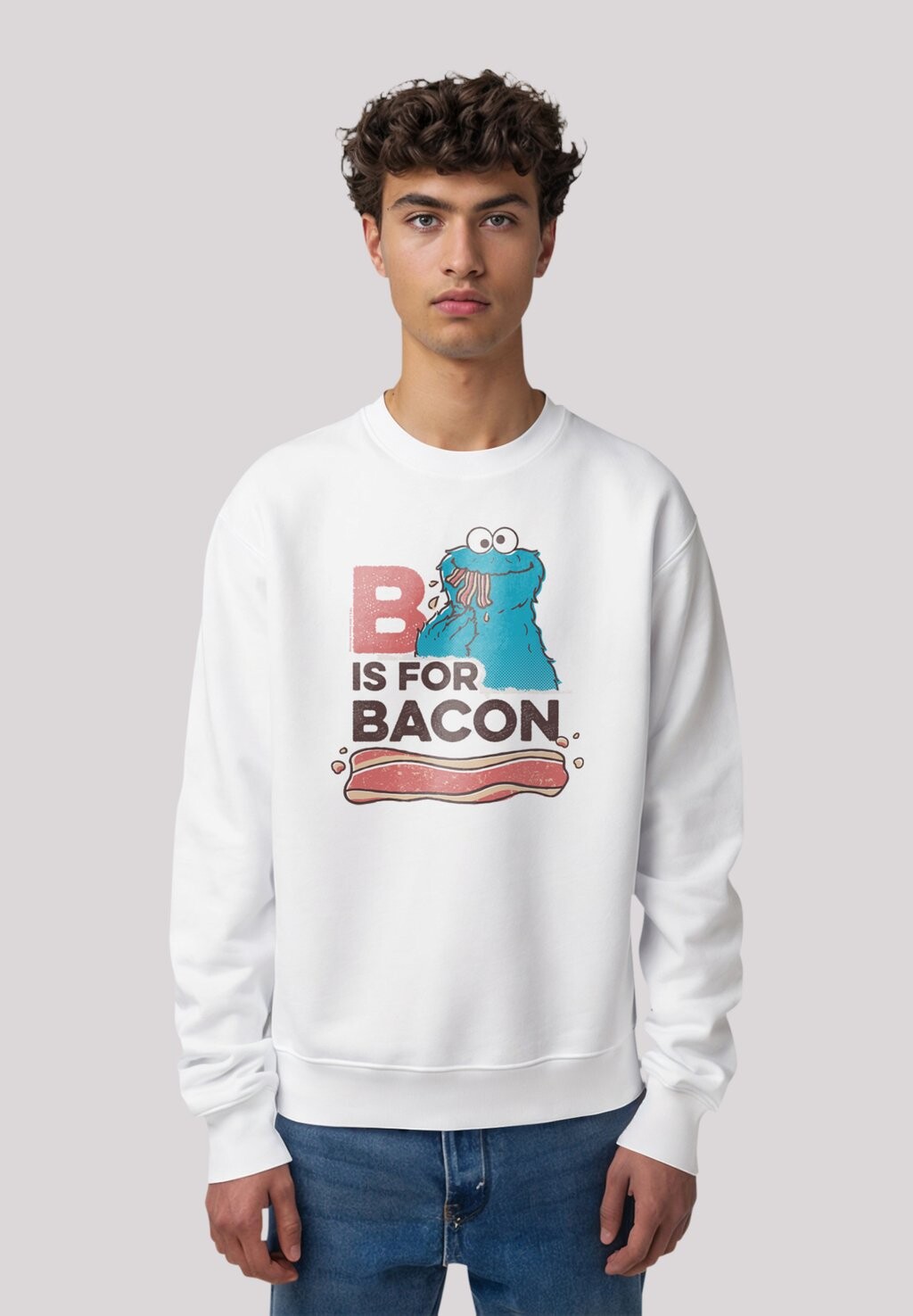 

Толстовка SESAMSTRASSE COOKIE MONSTER BACON F4NT4STIC, белый