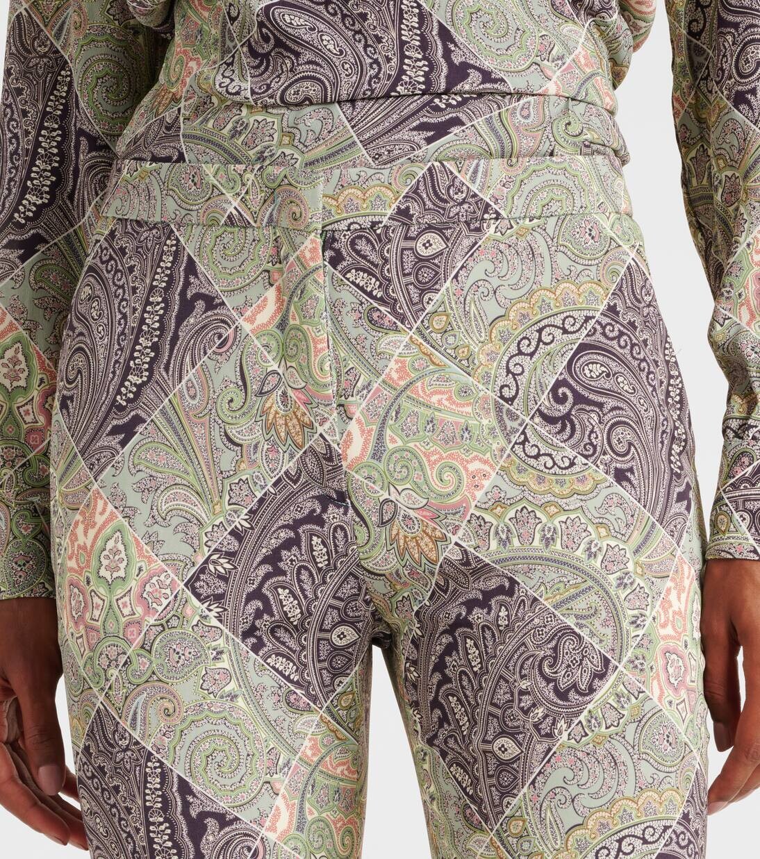 Расклешенные брюки с высокой посадкой и узором пейсли Etro, цвет print on white base — фото 4