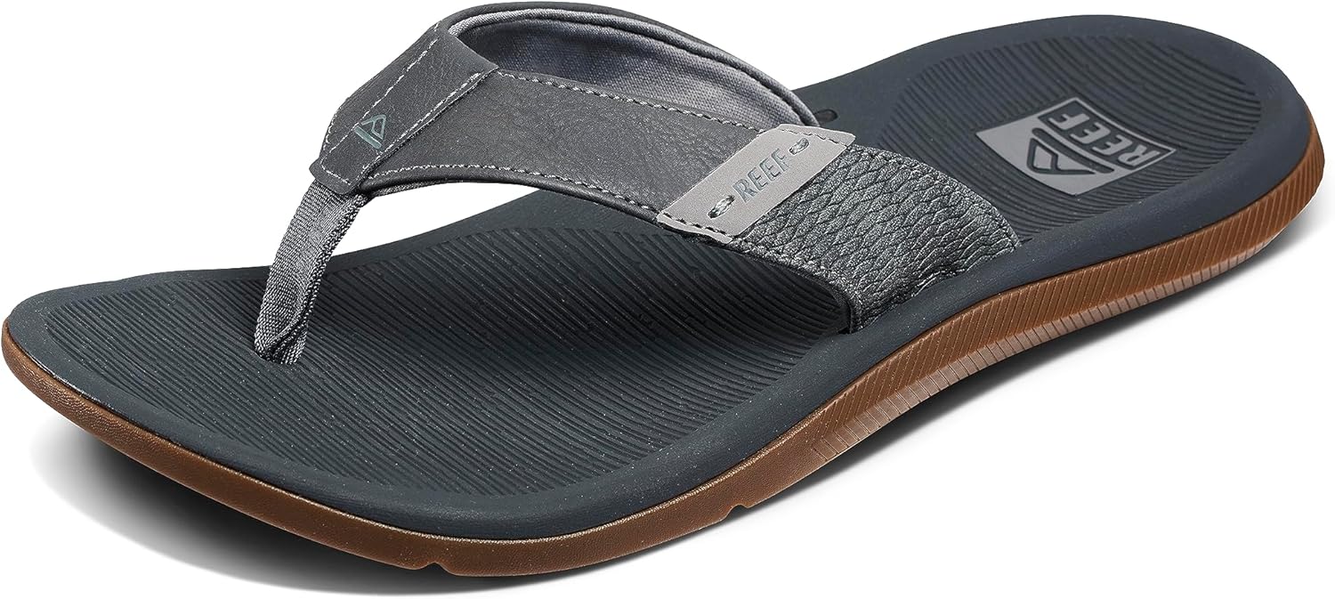 

Мужские вьетнамки REEF Santa Ana, поддержка свода стопы, водостойкие, подошва не оставляет следов, серый