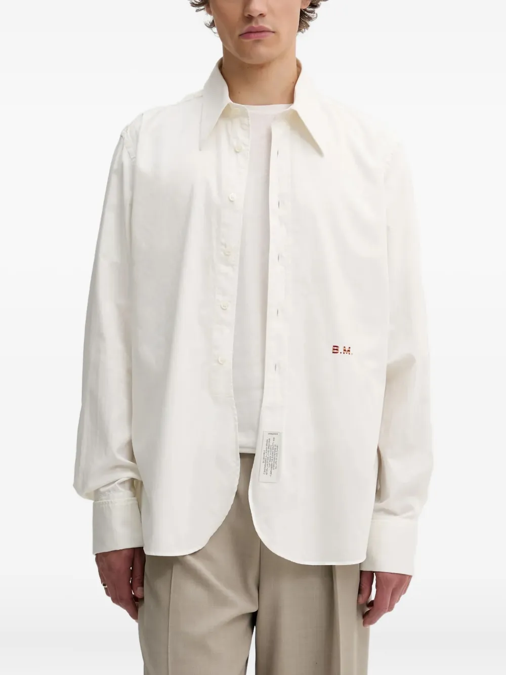 

Рубашка с вышитым логотипом BLUEMARBLE, белый
