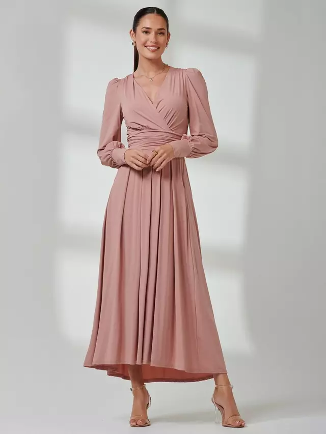 

Платье Jolie Moi Long Sleeve Soft Silky Jersey Maxi, цвет dusty/pink