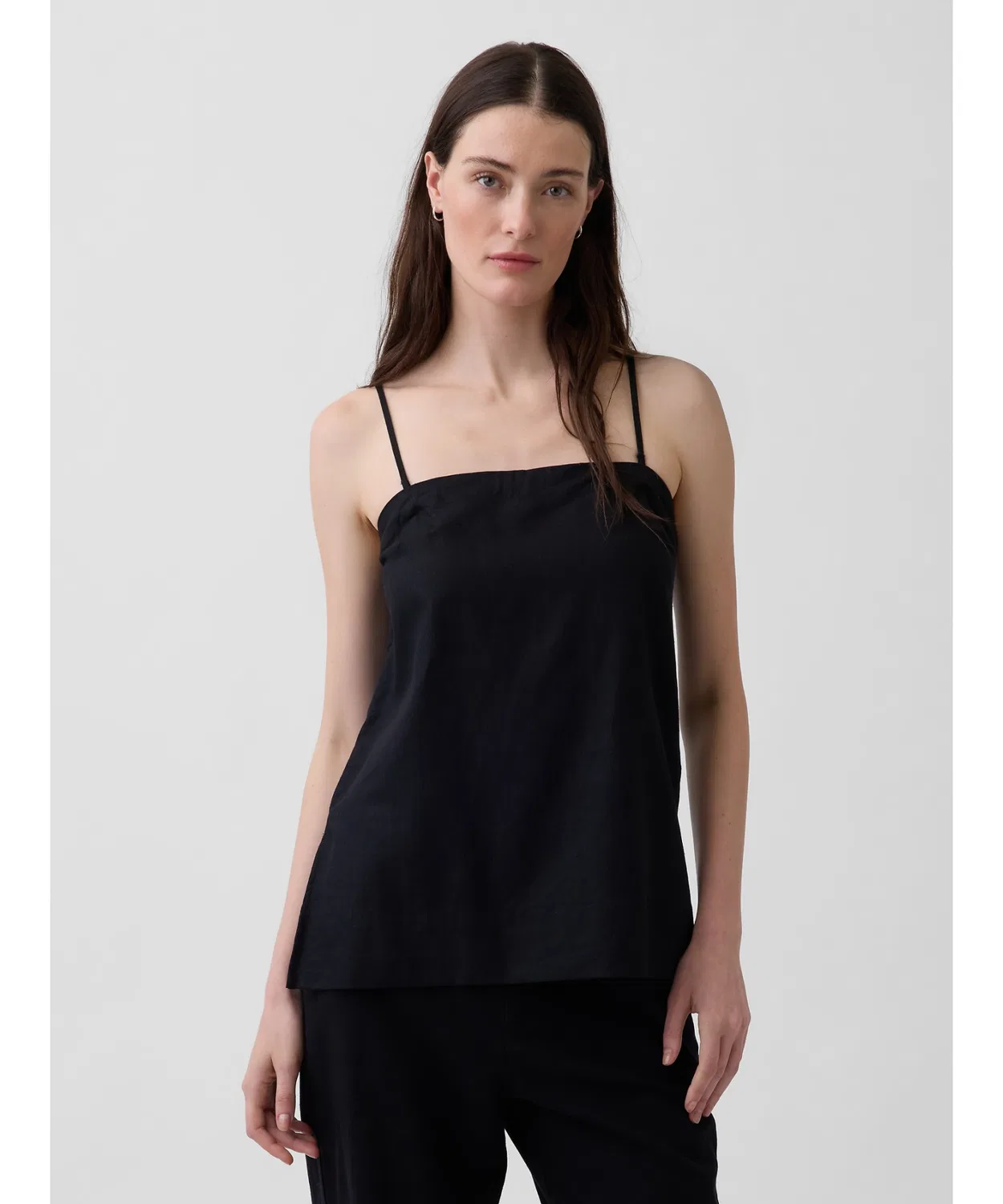 Камисоль из льняной смеси Gap, черный