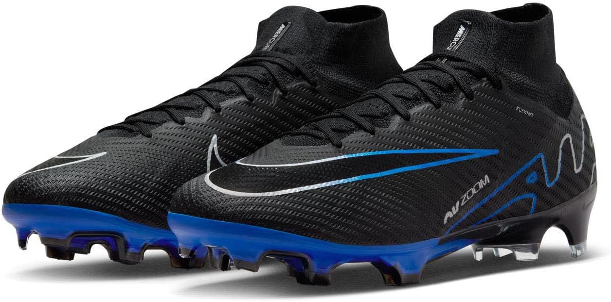 Мужские футбольные низкие кроссовки Nike, Black/Chrome-Hyper Royal — фото 2