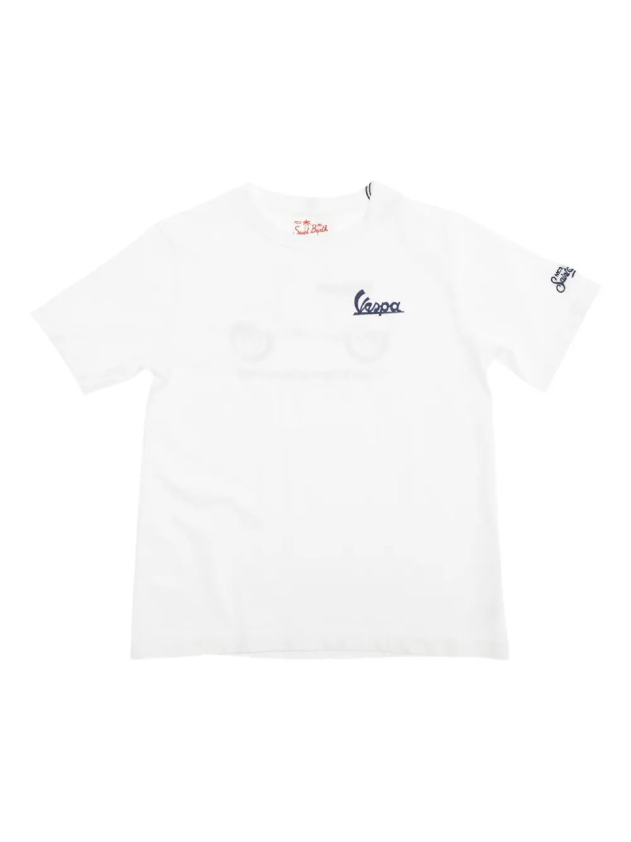 

Футболка из хлопка с логотипом MC2 Saint Barth Kids, белый