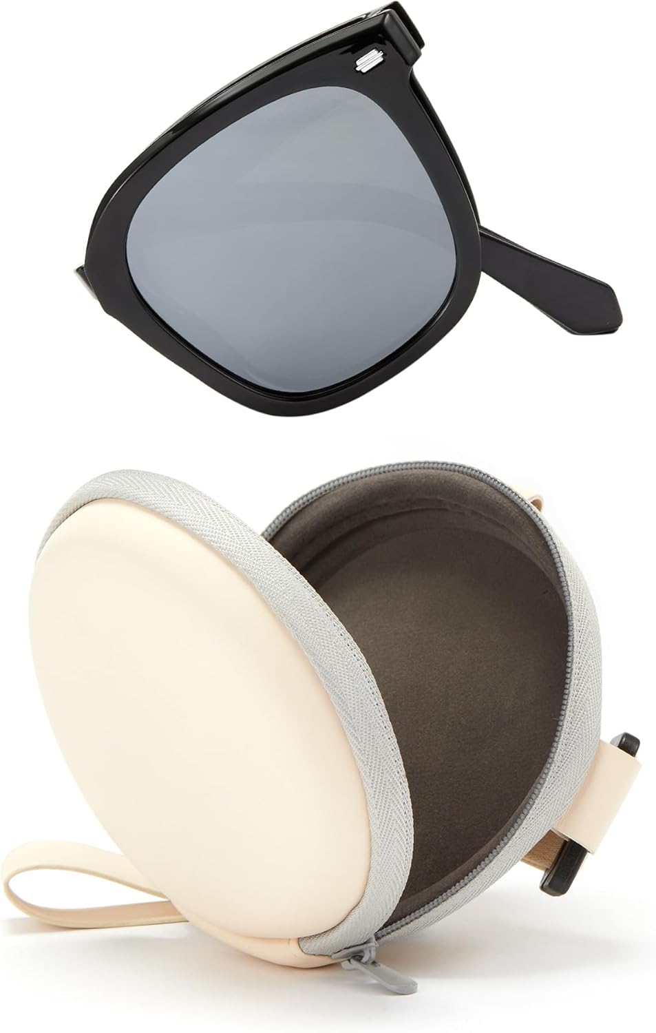 

Складные поляризованные солнцезащитные очки Cyxus для женщин и мужчин, TR90, 24 г, квадратная оправа, защита от УФ-излучения 99,99%, для пляжа, вождения и активного отдыха, 1104, 10-silver Lens Black Frame-1106