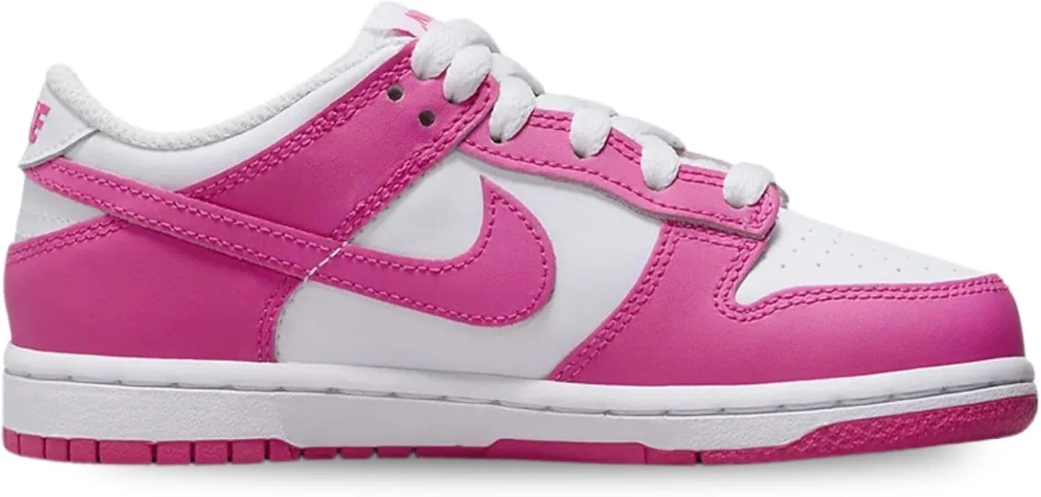 Кроссовки детские Nike Dunk Low, Laser Fuchsia/White/Laser Fuchsia — фото 2