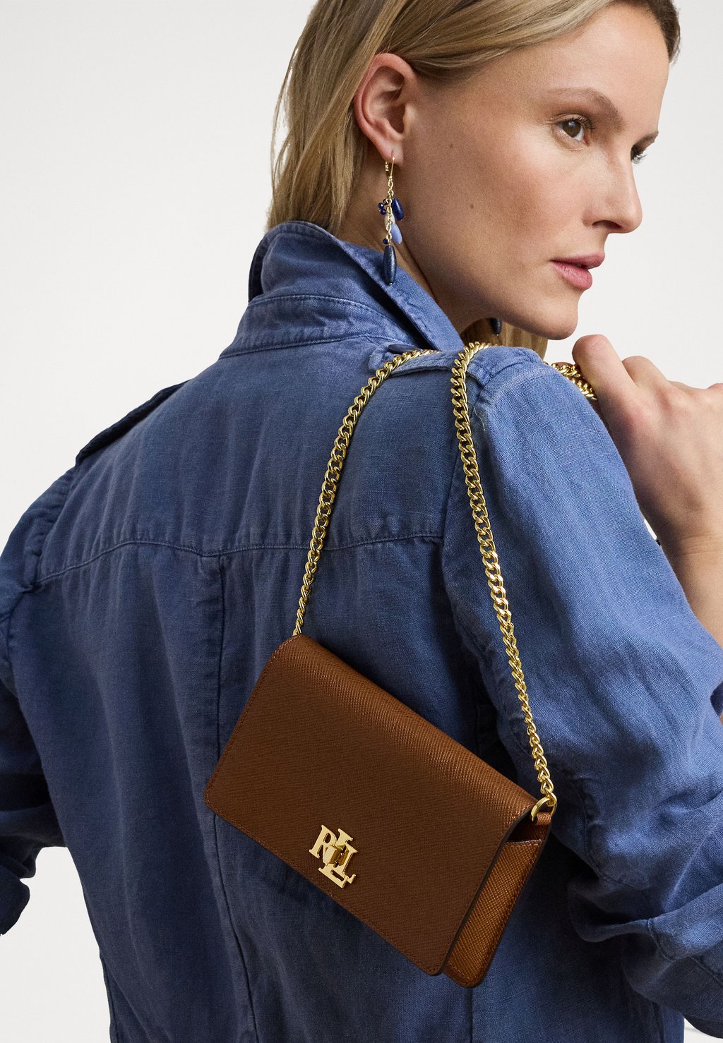 

Сумка через плечо PEBBLED CAMERYN CROSSBODY TECH CASE - Across body bag Lauren Ralph Lauren, коричневый