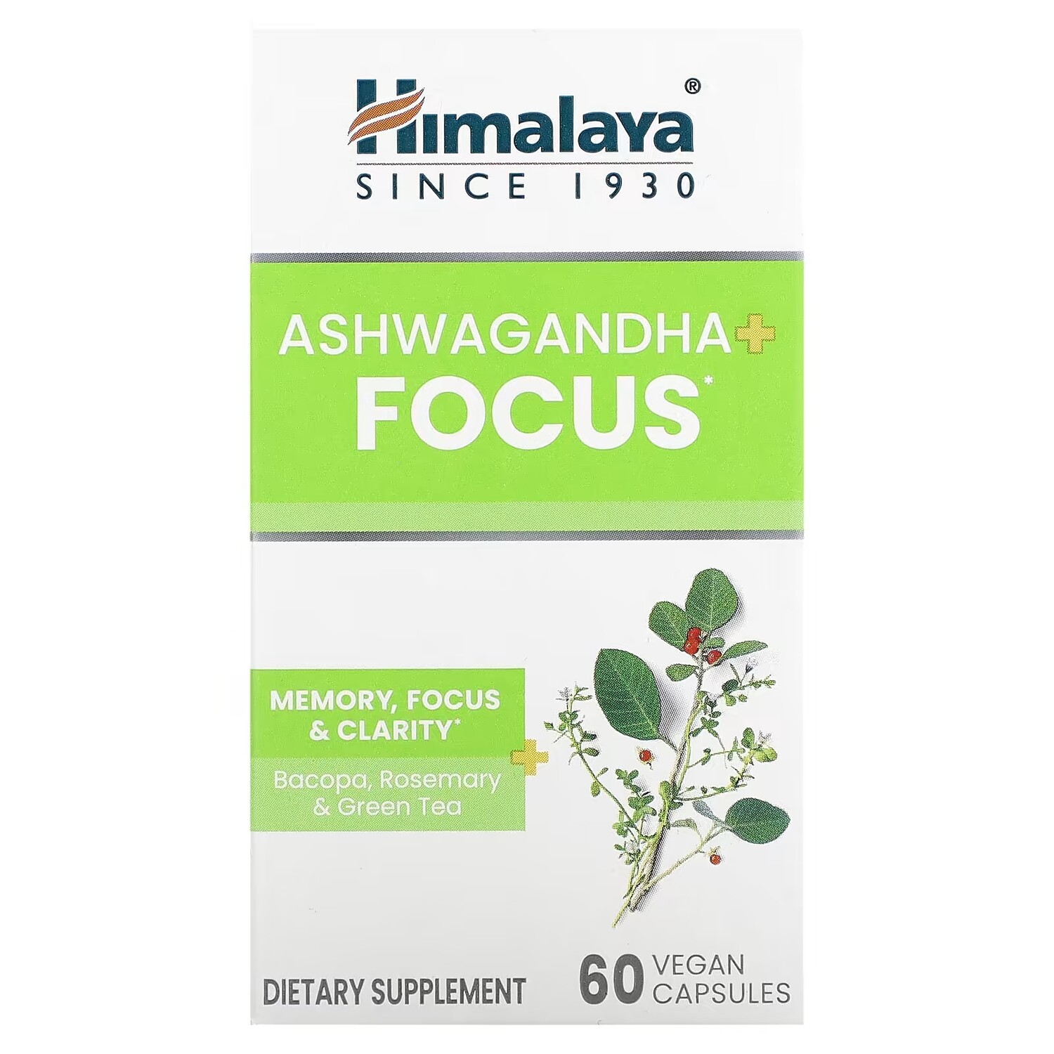 

Добавка с ашвагандой Himalaya Ashwagandha + Focus, 60 капсул