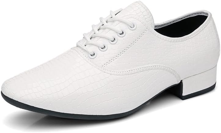 

Мужские латинские танцевальные туфли AOQUNFS с черной кожаной подошвой, каблук 3 см, для бальных танцев, сальсы, танго, вальса, модель X301