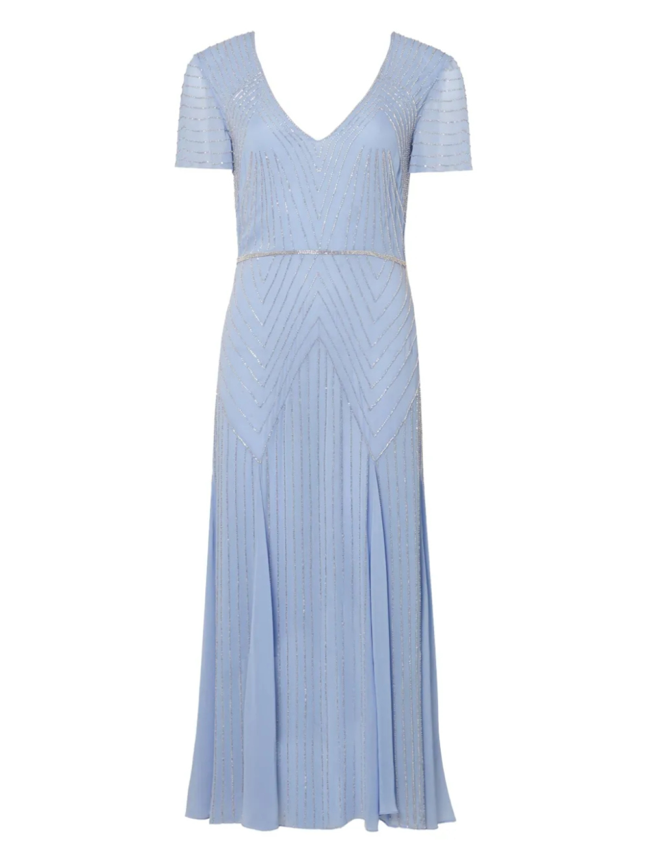 

Temperley London вечернее платье с V-образным вырезом и бисером, синий