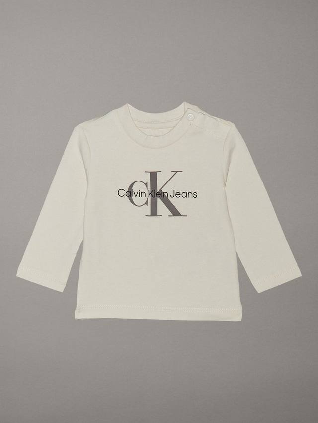 

Детская джинсовая футболка с длинными рукавами Calvin Klein, цвет Turtledove