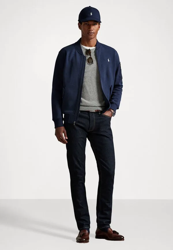 Бомбер двойной вязки куртка-бомбер Polo Ralph Lauren, Aviator Navy — фото 2