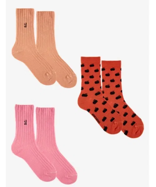 Носки 3 пары BC long socks pack хлопок красный