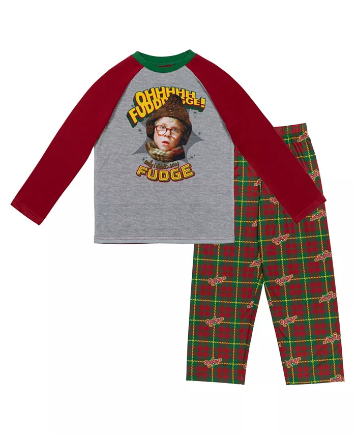 

Мальчиковый комплект пижамы с рубашкой и брюками A Christmas Story, серый