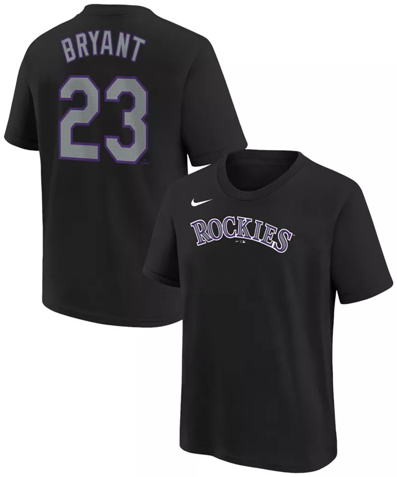 

Черная домашняя футболка Nike Youth Colorado Rockies Kris Bryant #23