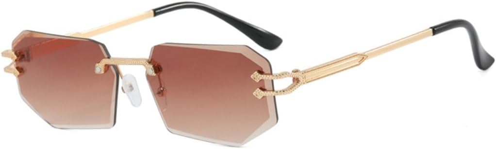 

Винтажные солнцезащитные очки без оправы неправильной формы для женщин и мужчин, роскошные панк-очки с металлическим корпусом, защита от УФ-излучения UV400 VFDHN, S056-c5