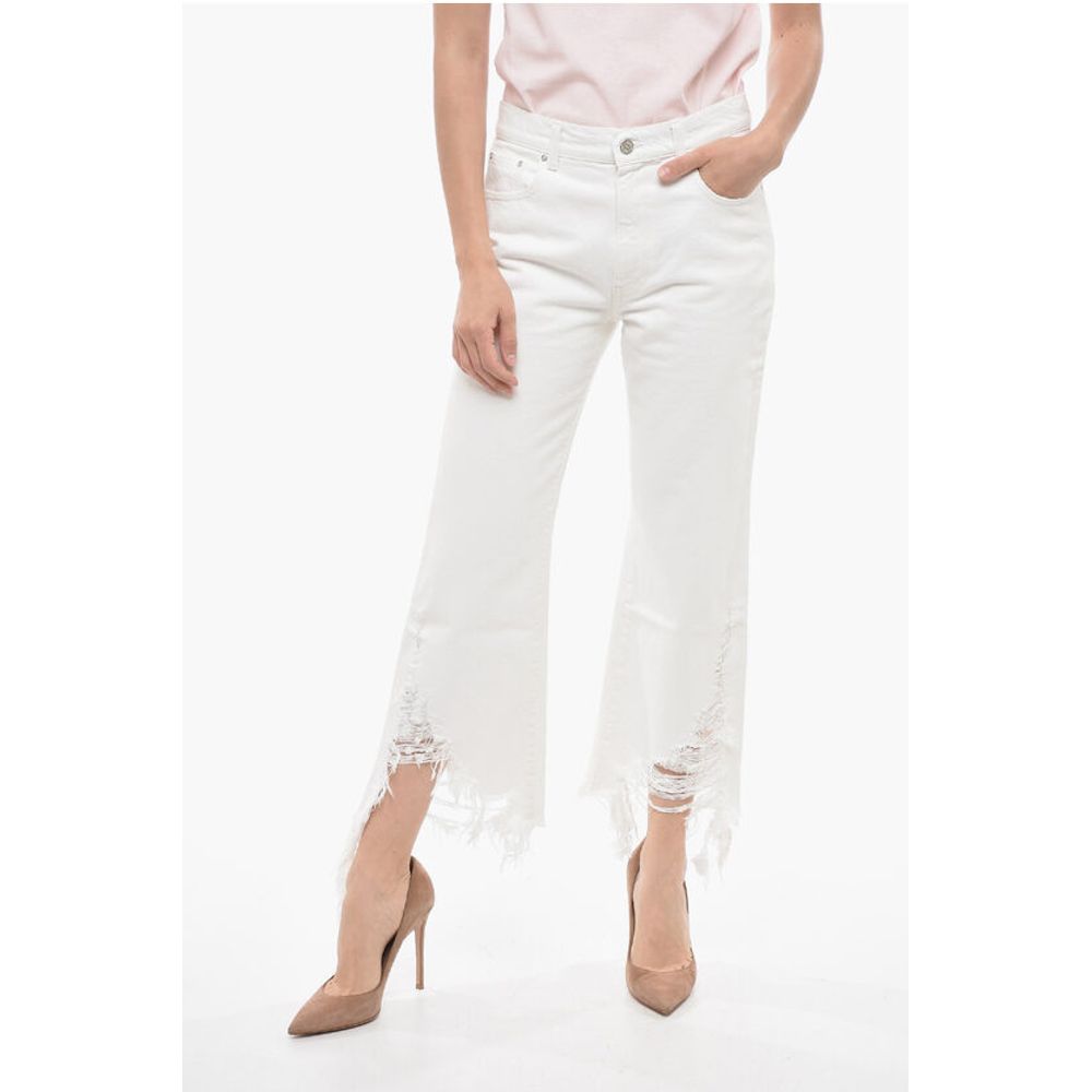 

Укороченные джинсы с потертостями снизу 24 см Stella Mccartney, White