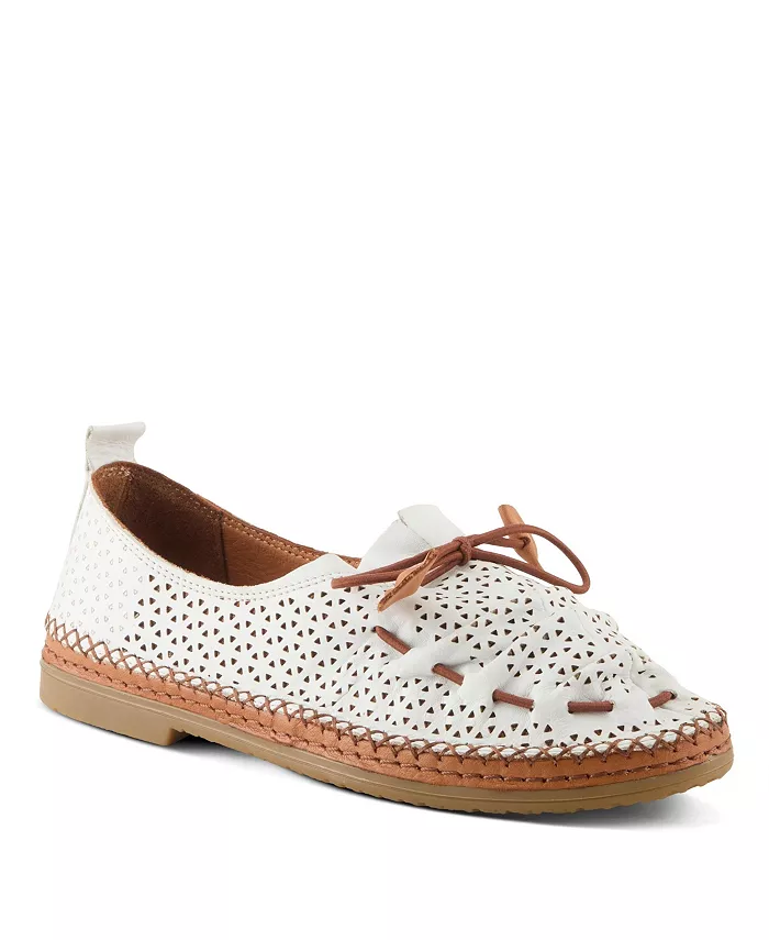 Туфли-лодочки BERNA-PERF из перфорированной кожи с эластичными шнурками Spring Step, белый