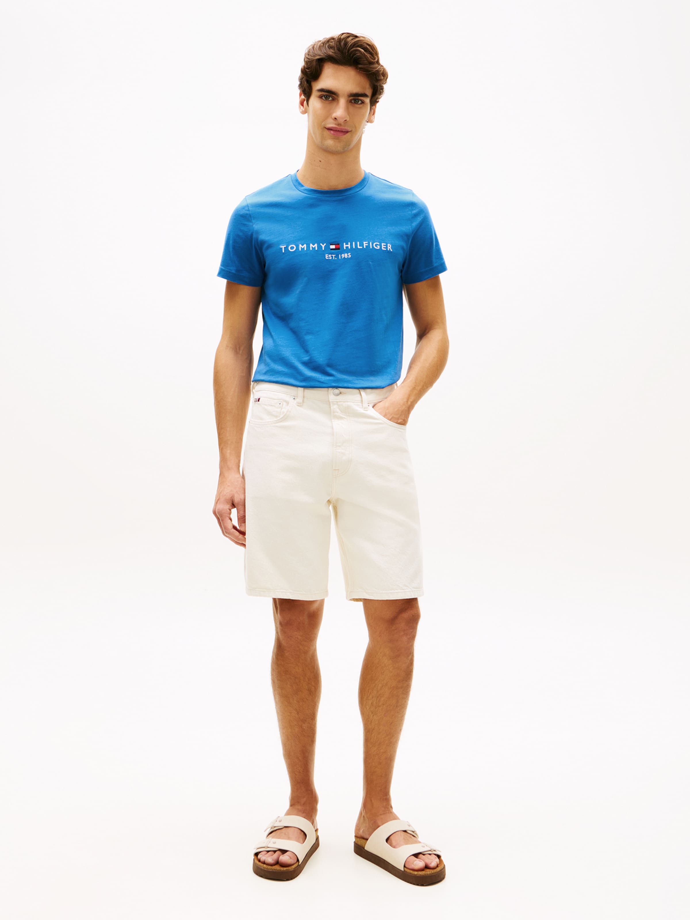 TOMMY HILFIGER Футболка Regular fit в цвете Navy, Azure — фото 4