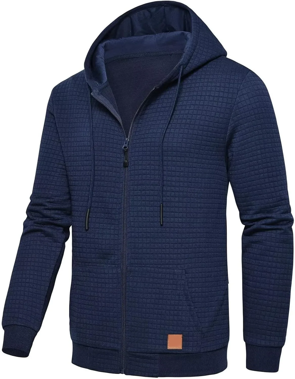 

Мужская толстовка с капюшоном на молнии, клетчатая, с капюшоном и карманами-кенгуру evzosrz