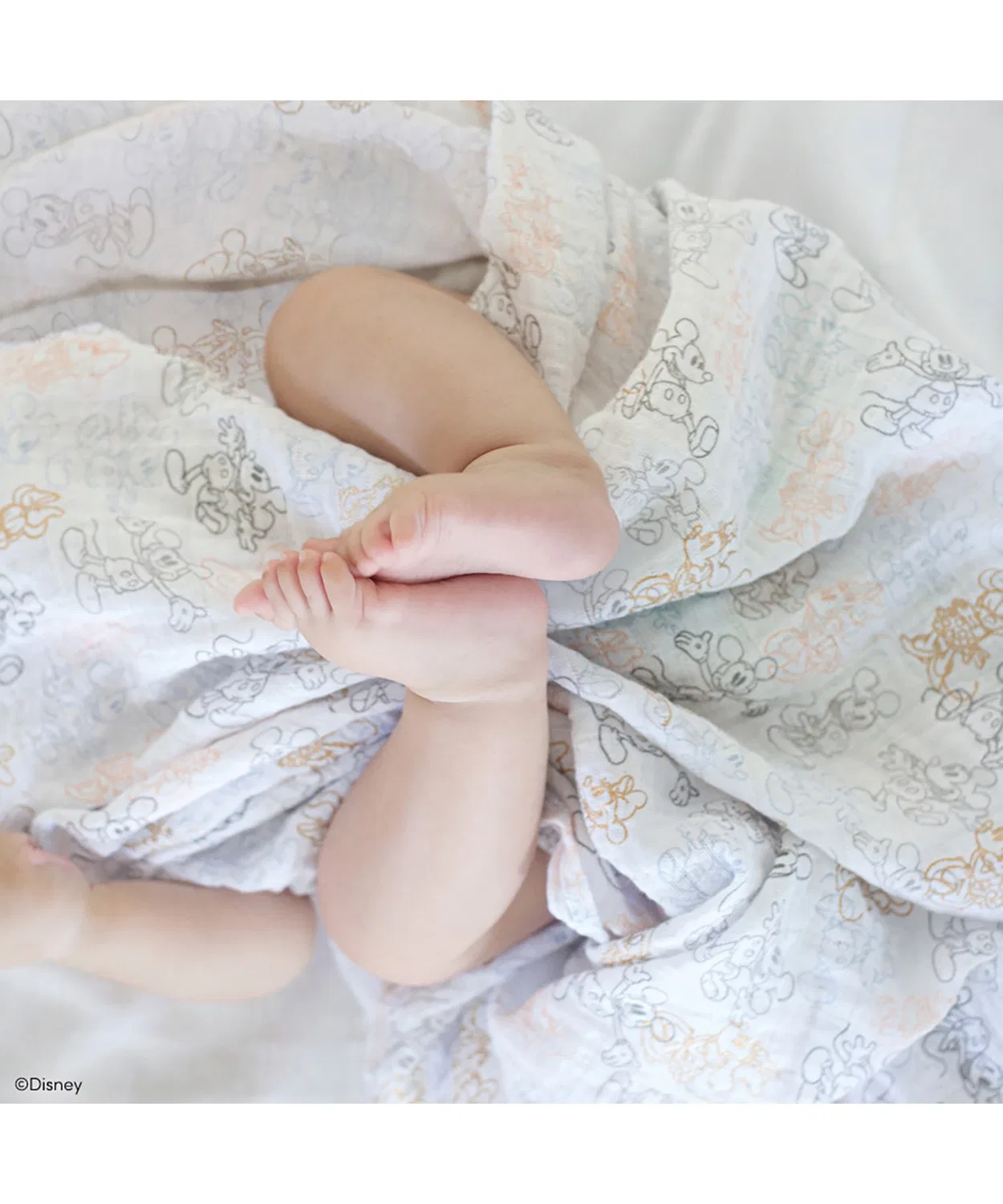 Пеленальный комплект 3 шт. aden+anais из муслинового хлопка 120x120 см белый — фото 4