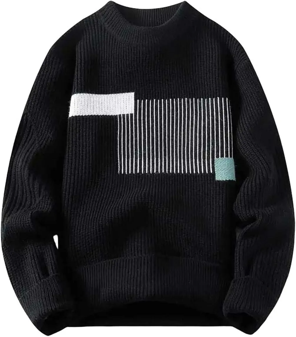 

Мужской свитер с фактурным узором и свободным кроем