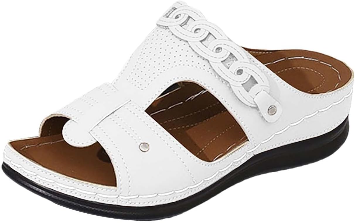 

Женские сандалии с широкой носочной частью, повседневные тапочки при подошвенном фасците, летние ортопедические сандалии на танкетке, удобные пляжные сандалии, стильные мягкие тапочки на платформе, с поддержкой свода стопы для прогулок Generic,...