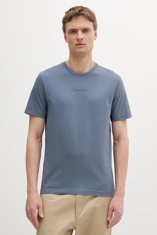 

Хлопковая футболка Calvin Klein, синий