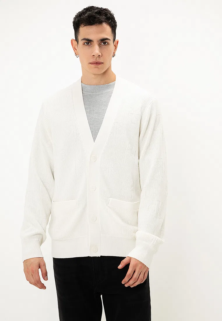 Кардиган, AOP Calvin Klein, слоновая кость