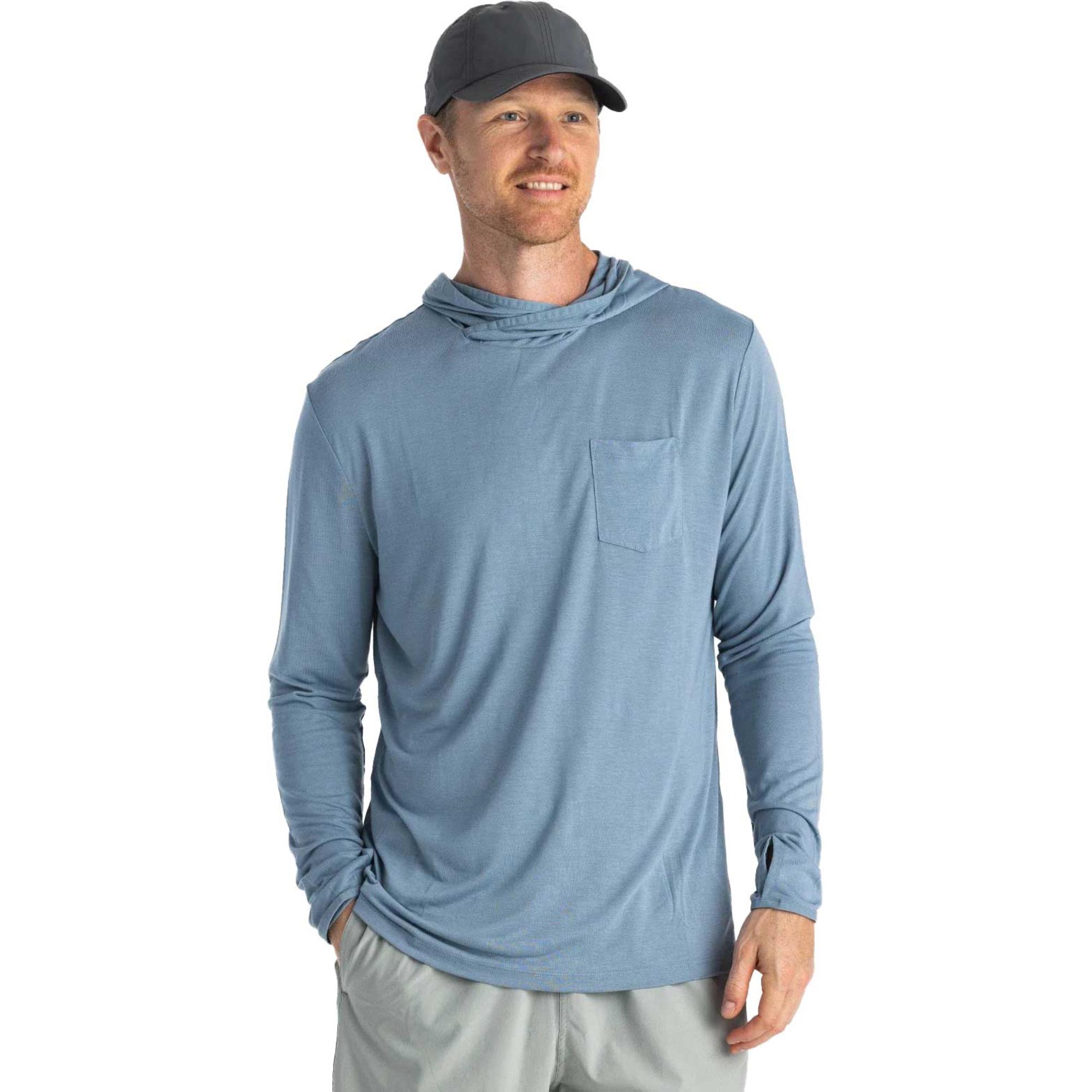 

Мужская легкая толстовка с капюшоном из бамбука Free Fly, Blue Fog