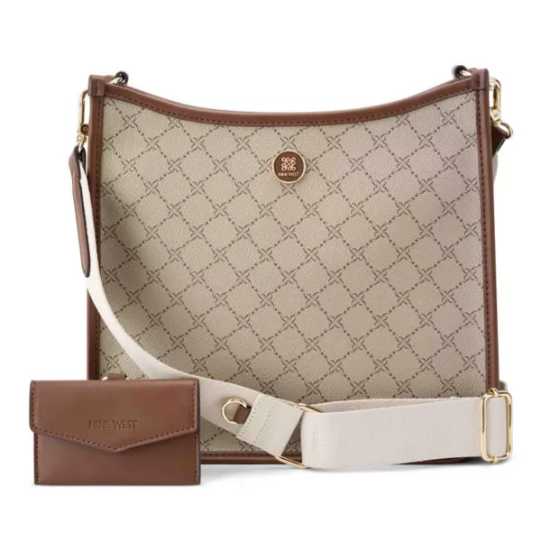 

Налини большая сумка через плечо Nine West, цвет beige logo