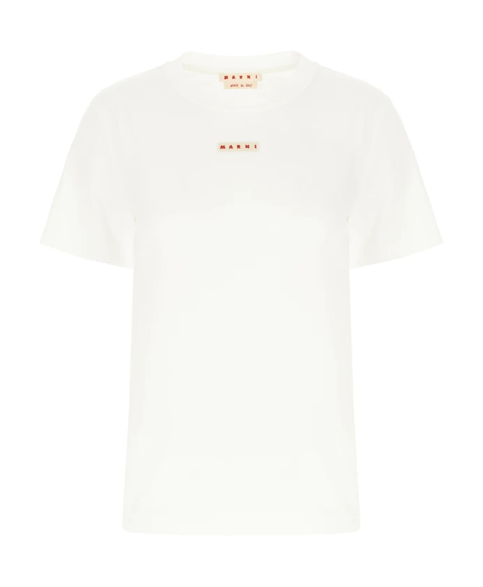 

Повседневная хлопковая футболка для мужчин Marni, белый