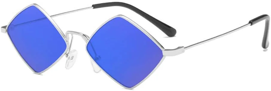 

Солнцезащитные очки ENTHYI в форме бриллианта для мужчин и женщин, металлическая четырехугольная оправа, солнцезащитная пленка, защита от УФ-излучения, Blue